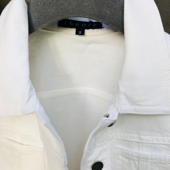 🌸New:Theory white Denim Jacket - Picture 3 of 5